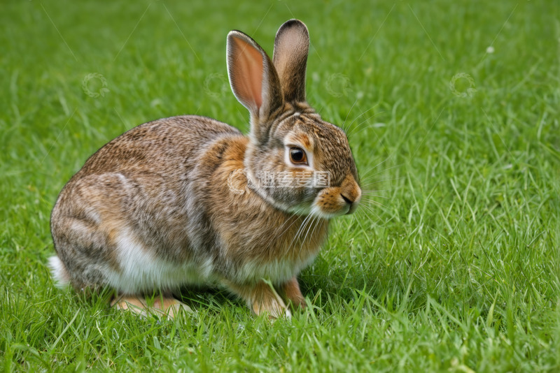 高清大图下载【趣麦麦图】草地上的野兔特写