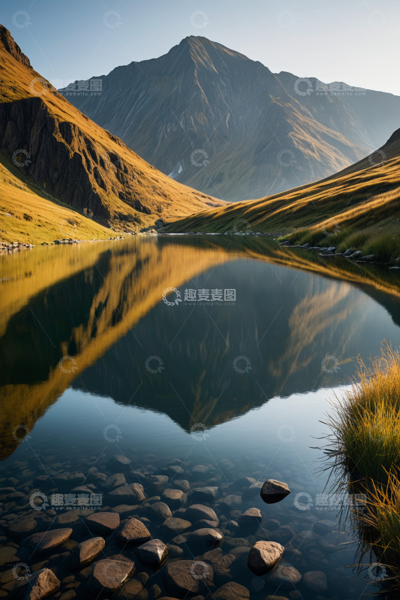 高清大图下载【趣麦麦图】山间湖泊自然风光全景