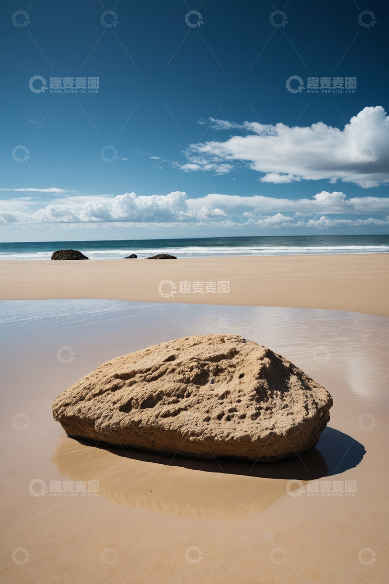 高清大图下载【趣麦麦图】海滩上的岩石与海洋风景