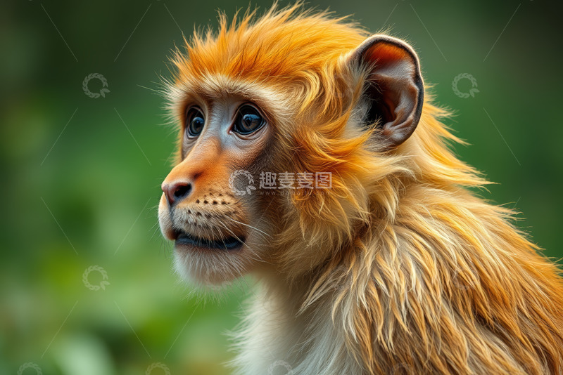 高清大图下载【趣麦麦图】金毛发色猴子特写