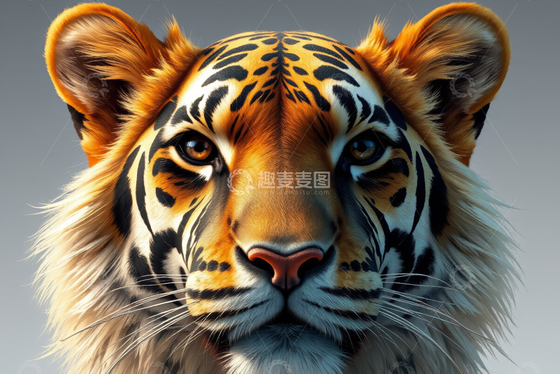 高清大图下载【趣麦麦图】老虎头部特写素材