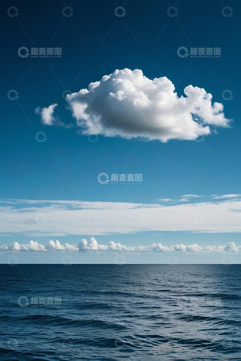 高清大图下载【趣麦麦图】海洋上空的白云蓝天景象