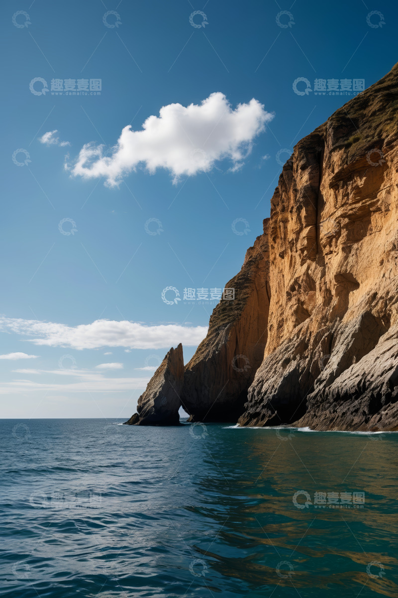 高清大图下载【趣麦麦图】海岸边的悬崖与海洋风景