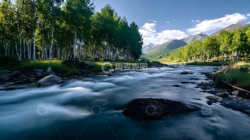 高清大图下载【趣麦麦图】森林溪流风光摄影