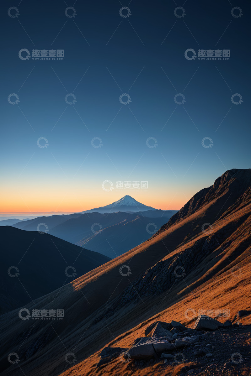 高清大图下载【趣麦麦图】山间日出远景