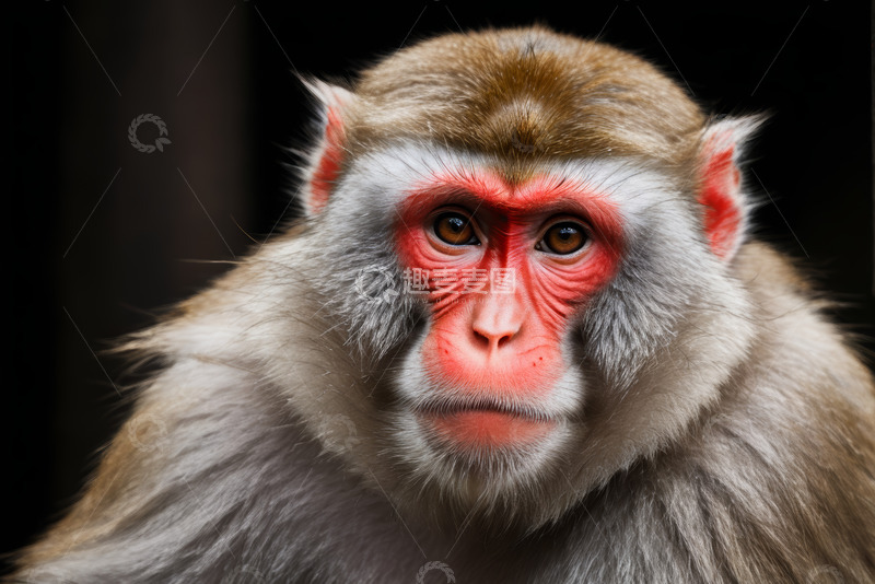高清大图下载【趣麦麦图】猕猴面部特写