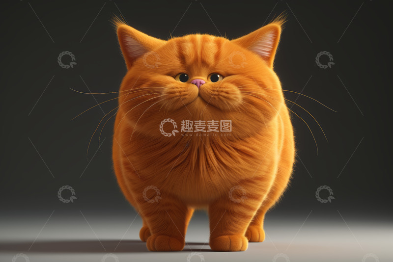 高清大图下载【趣麦麦图】橙色猫咪正面特写