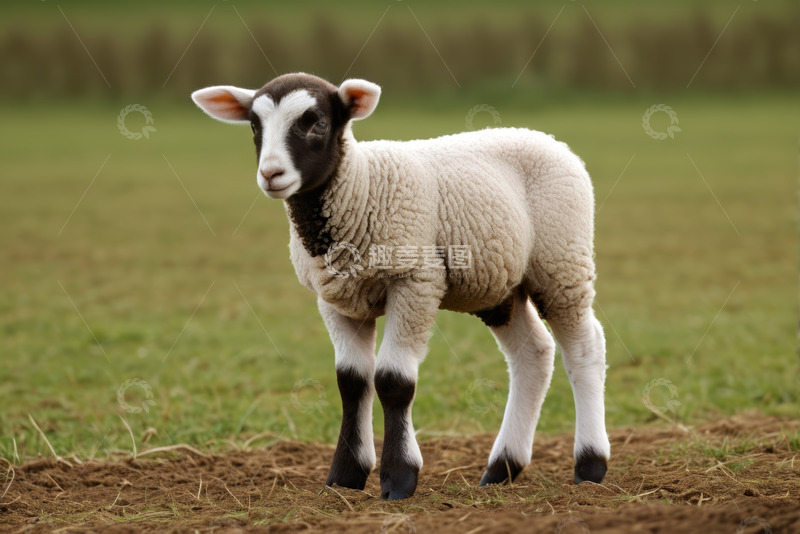 高清大图下载【趣麦麦图】草地上站立的小羊