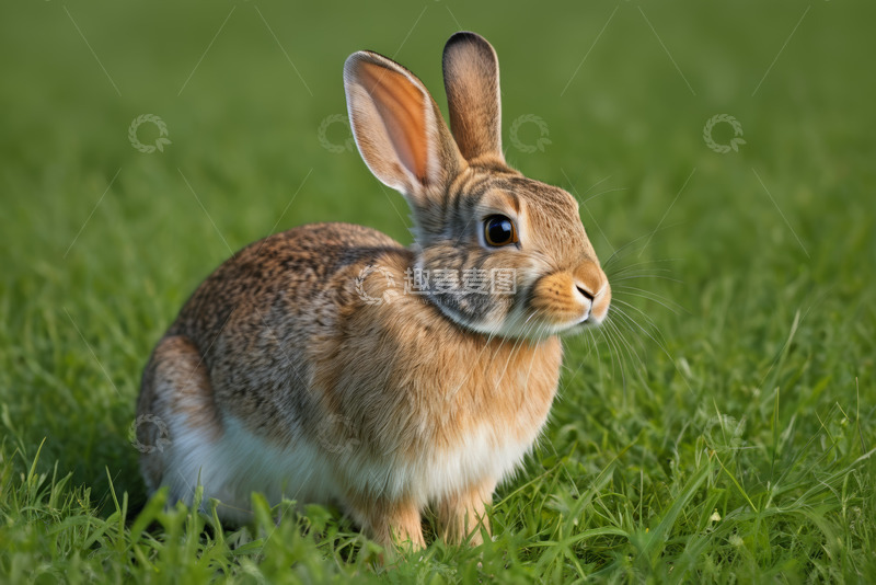 高清大图下载【趣麦麦图】草地上的兔子特写