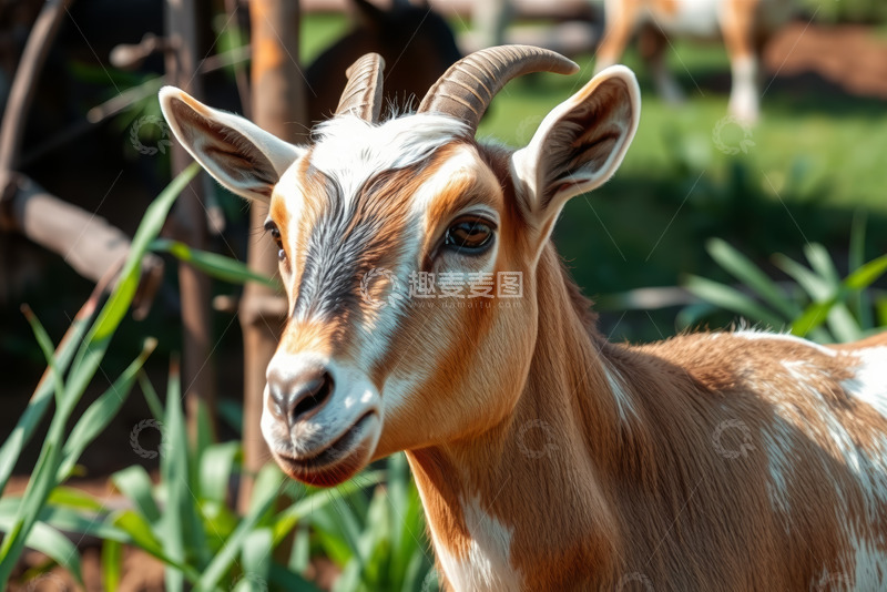 高清大图下载【趣麦麦图】特写山羊户外自然景象