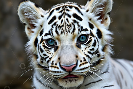特写白老虎肖像
