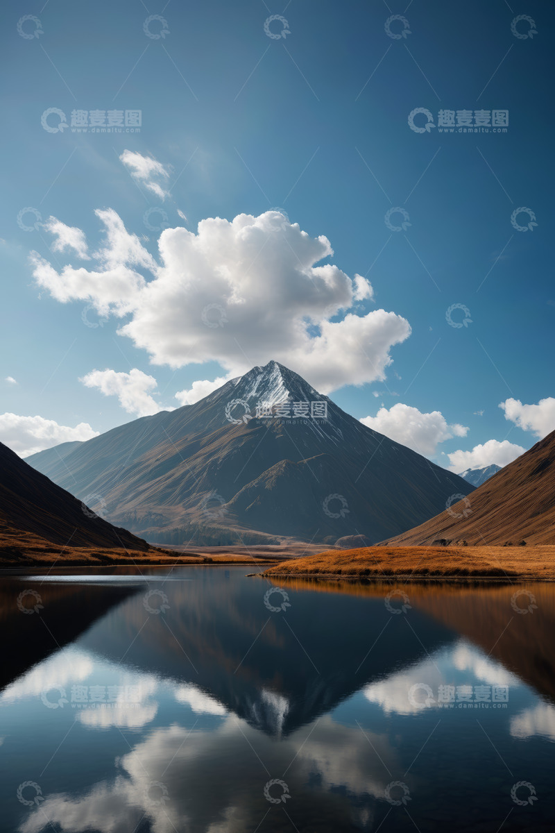 高清大图下载【趣麦麦图】雪山湖泊自然风光景象