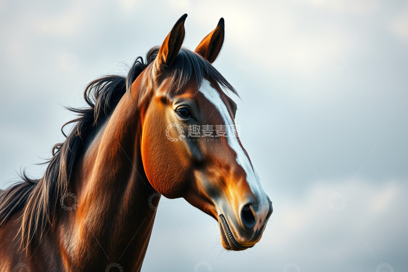 高清大图下载【趣麦麦图】棕色骏马头部特写