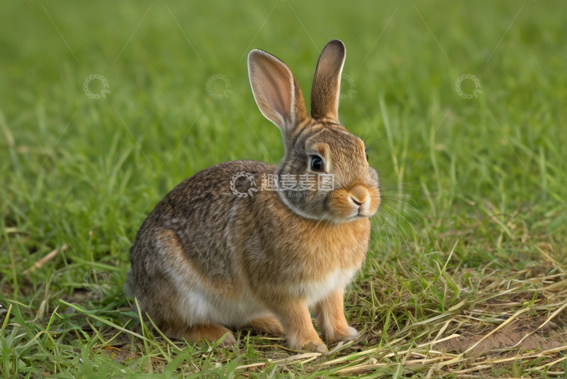 高清大图下载【趣麦麦图】草地上的兔子特写