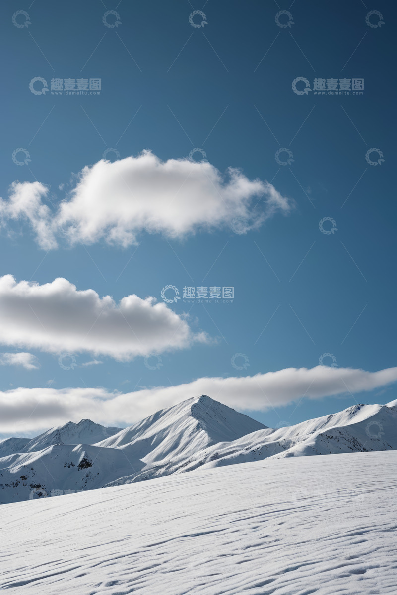 高清大图下载【趣麦麦图】雪山蓝天自然风景