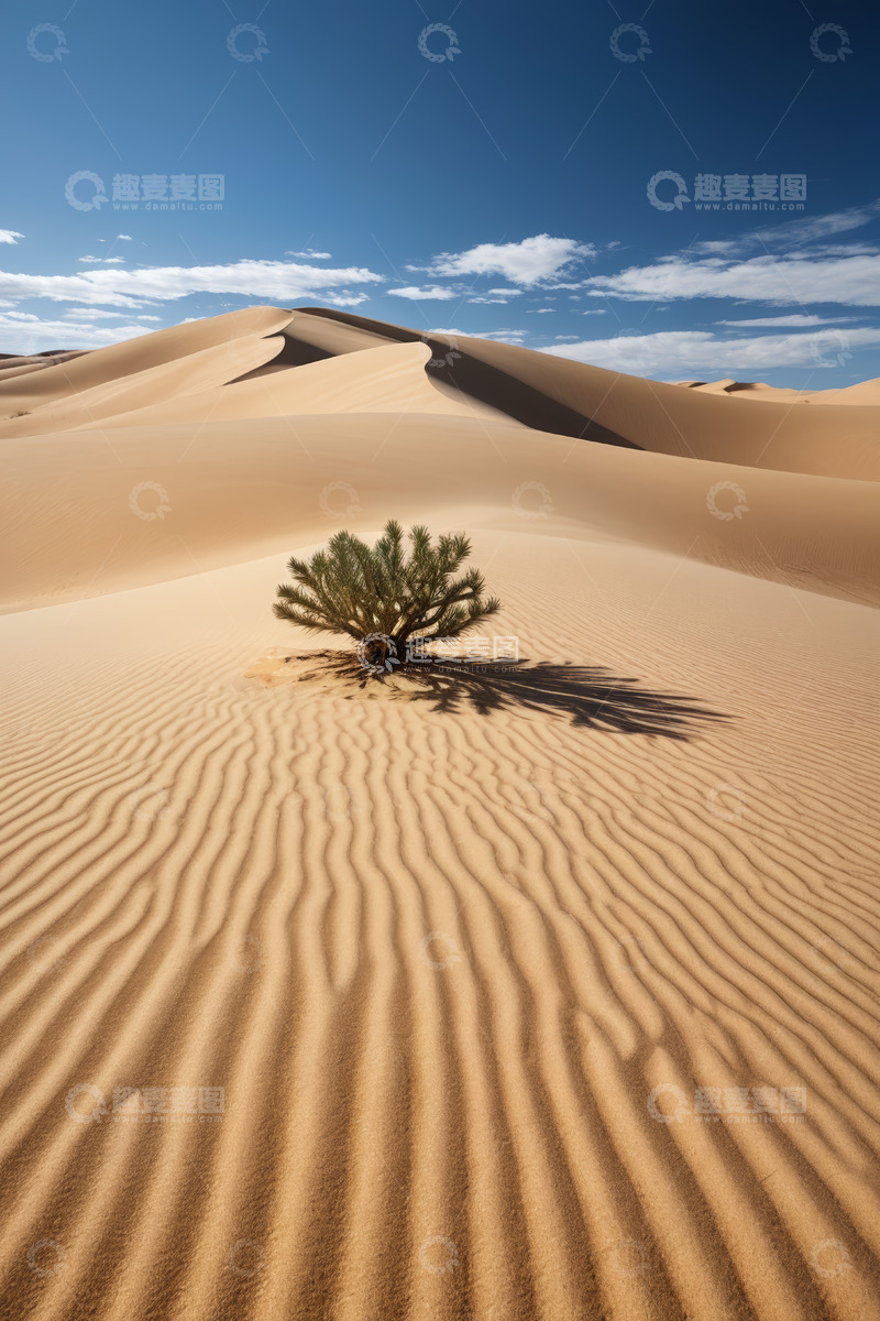 高清大图下载【趣麦麦图】沙漠中生长的绿色植物