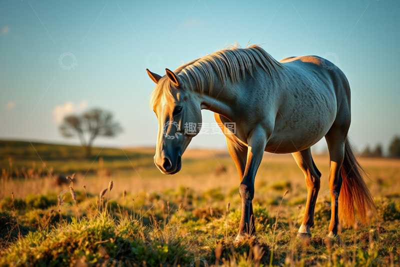 高清大图下载【趣麦麦图】草原上站立的骏马
