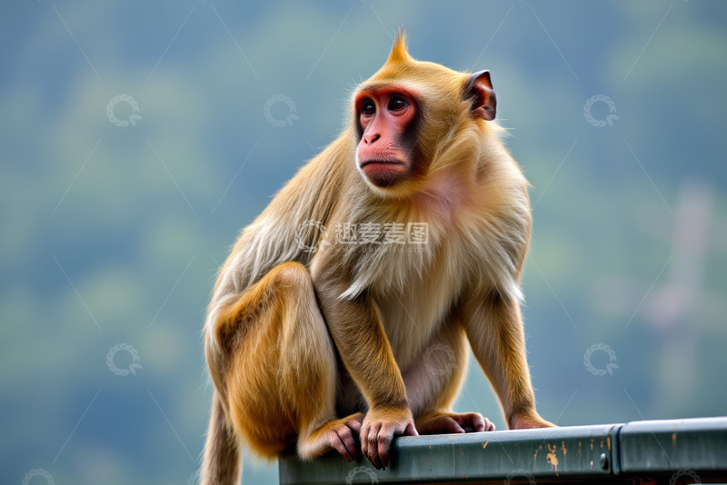 高清大图下载【趣麦麦图】坐立的猴子特写