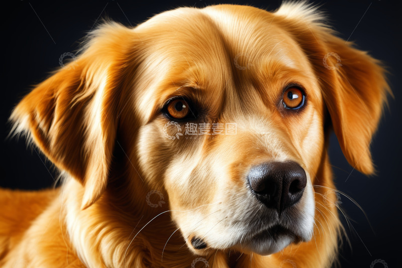 高清大图下载【趣麦麦图】金毛犬特写