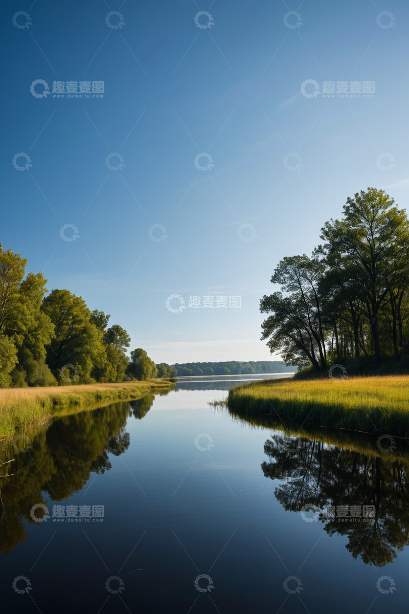 高清大图下载【趣麦麦图】河畔森林自然景观