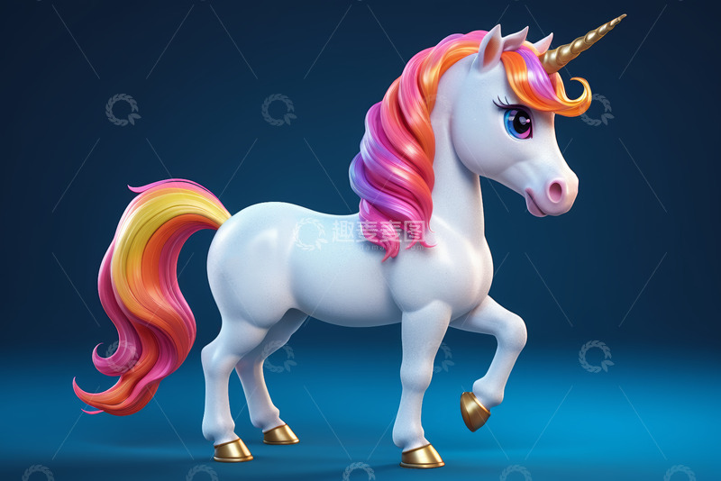 高清大图下载【趣麦麦图】卡通独角兽形象素材