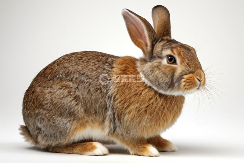 高清大图下载【趣麦麦图】棕色兔子侧面特写