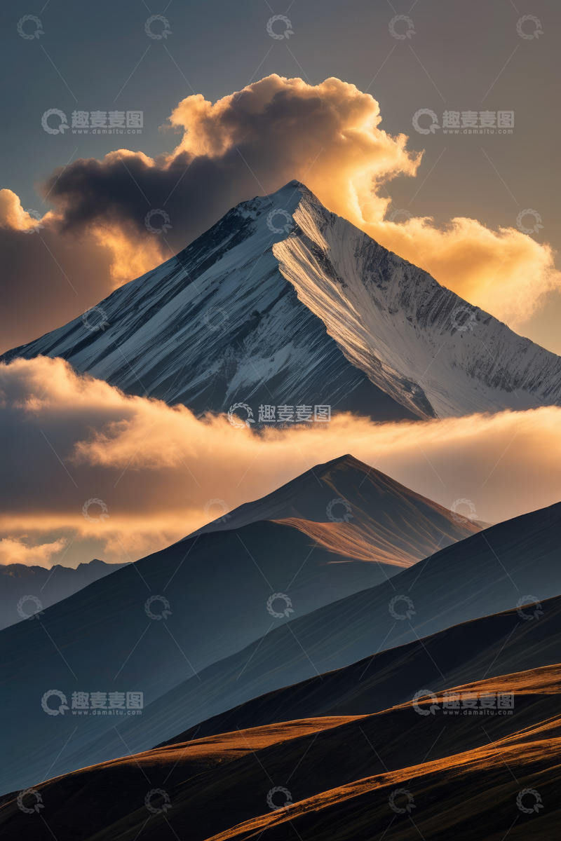 高清大图下载【趣麦麦图】雪山云海自然风光景象