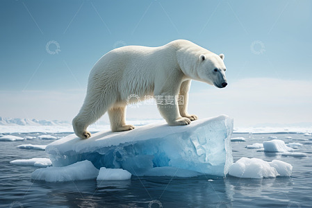 北极浮冰上的北极熊