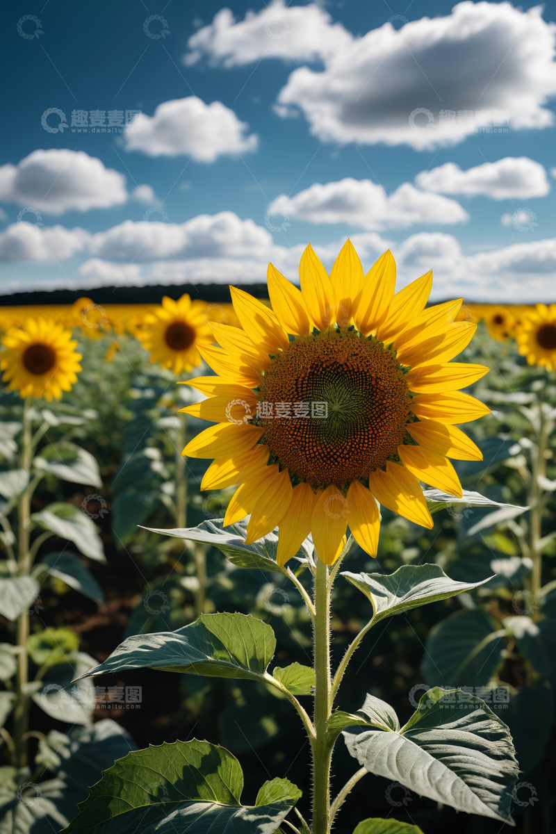 高清大图下载【趣麦麦图】向日葵花田近景