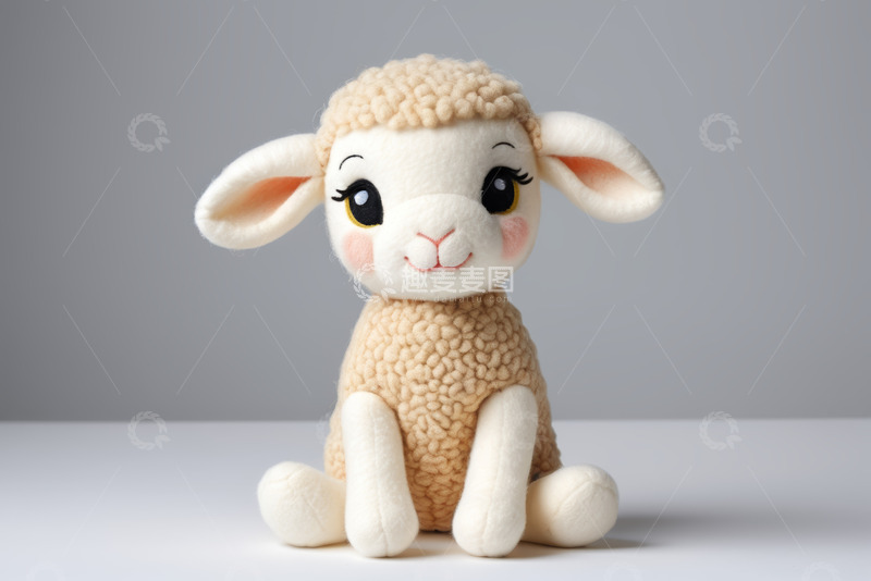 高清大图下载【趣麦麦图】可爱小羊玩偶特写