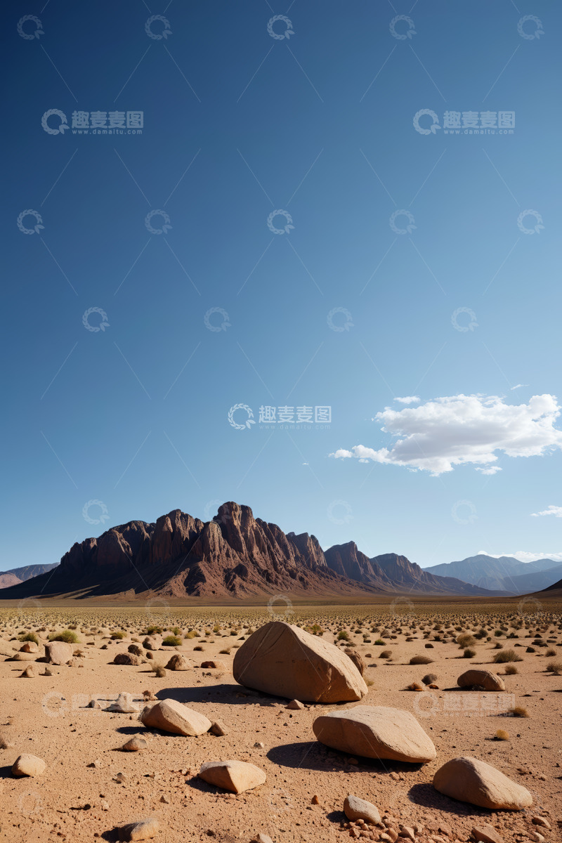 高清大图下载【趣麦麦图】沙漠中的岩石与山脉景观