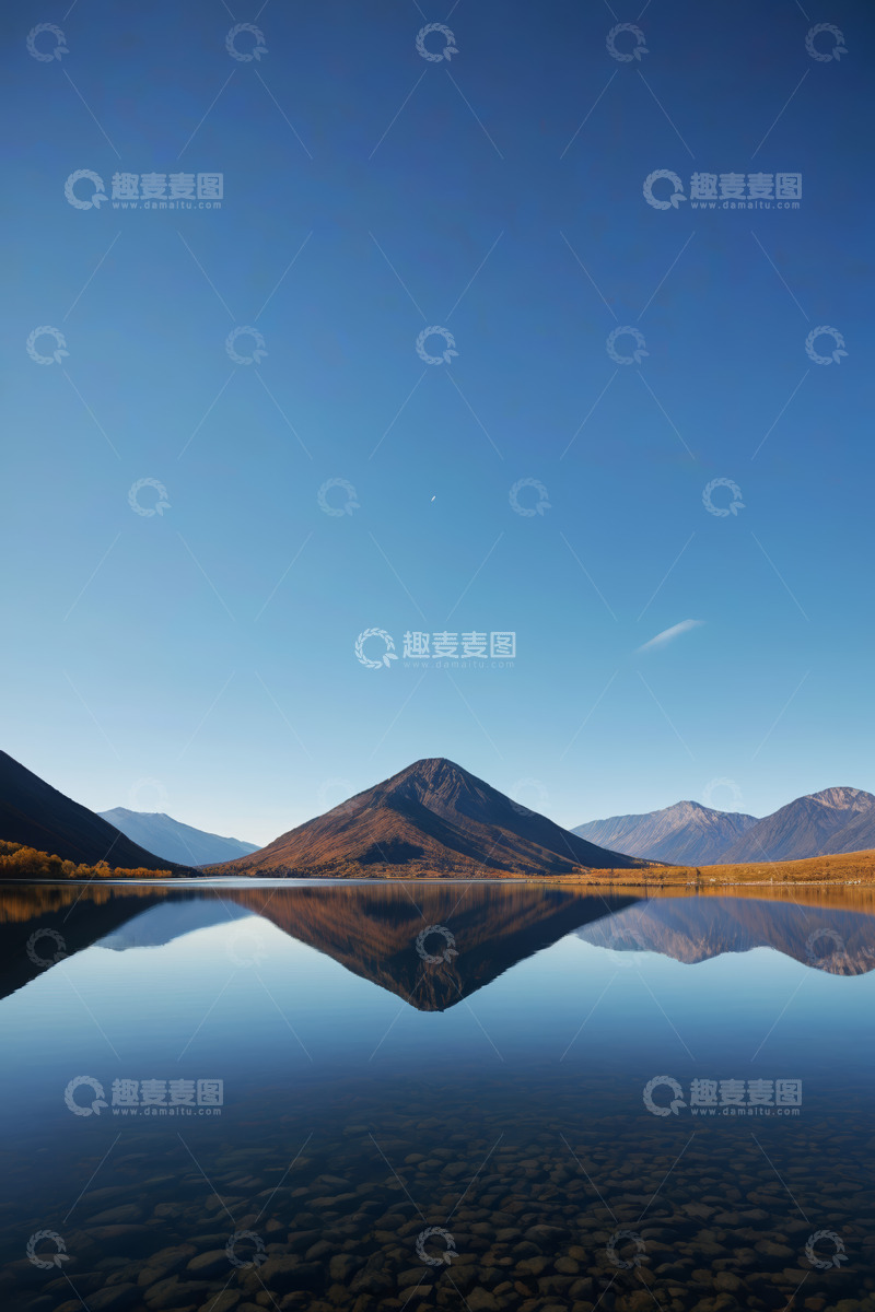 高清大图下载【趣麦麦图】山水倒映宁静湖面风光