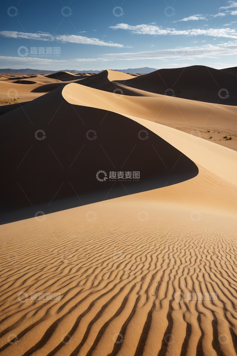 高清大图下载【趣麦麦图】广袤沙漠沙丘自然风光