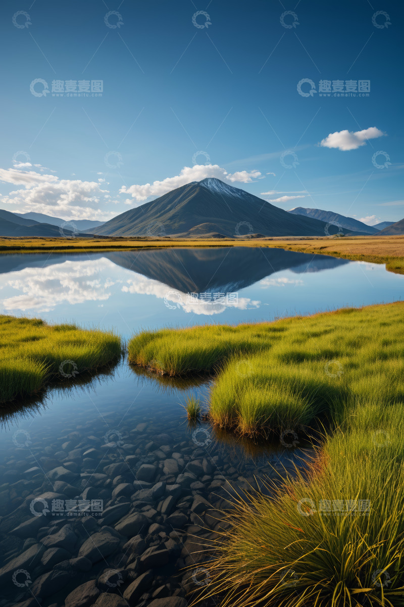 高清大图下载【趣麦麦图】山间湖泊自然风光全景