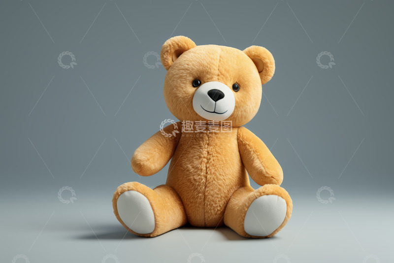 高清大图下载【趣麦麦图】坐立的毛绒泰迪熊玩具