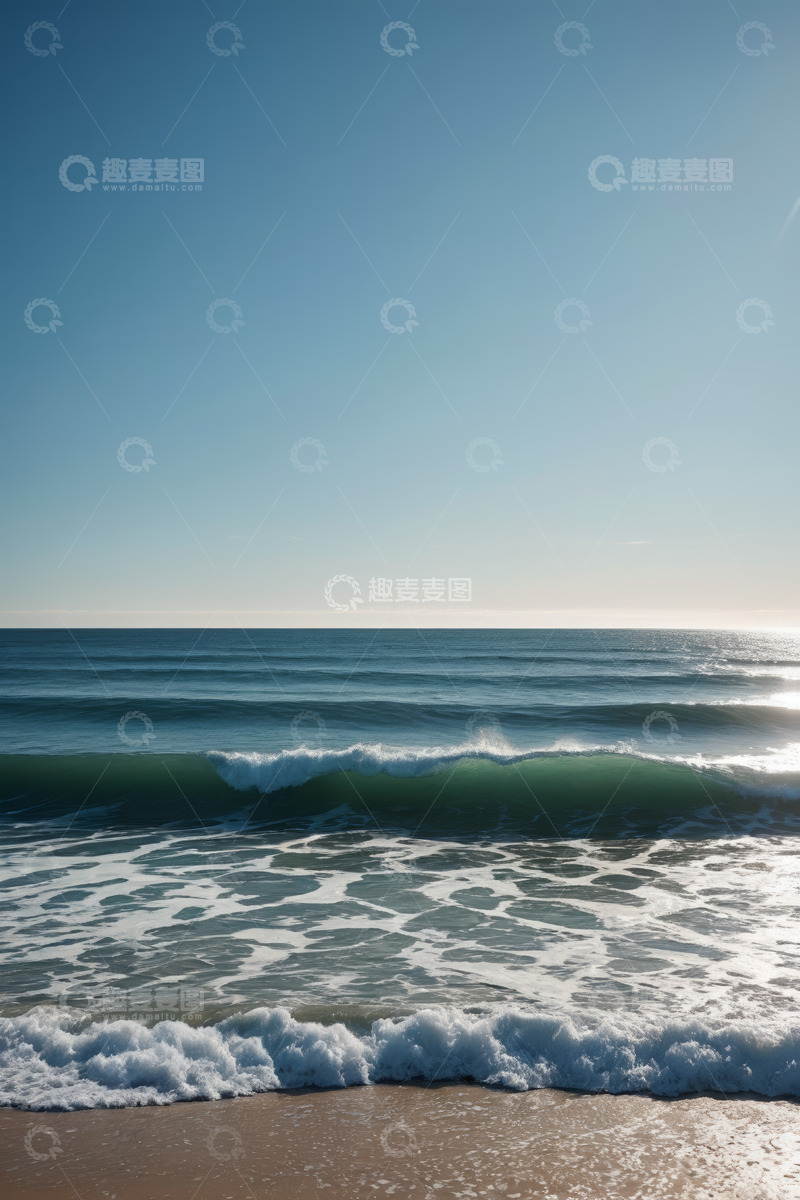 高清大图下载【趣麦麦图】海边海浪翻涌的自然景象