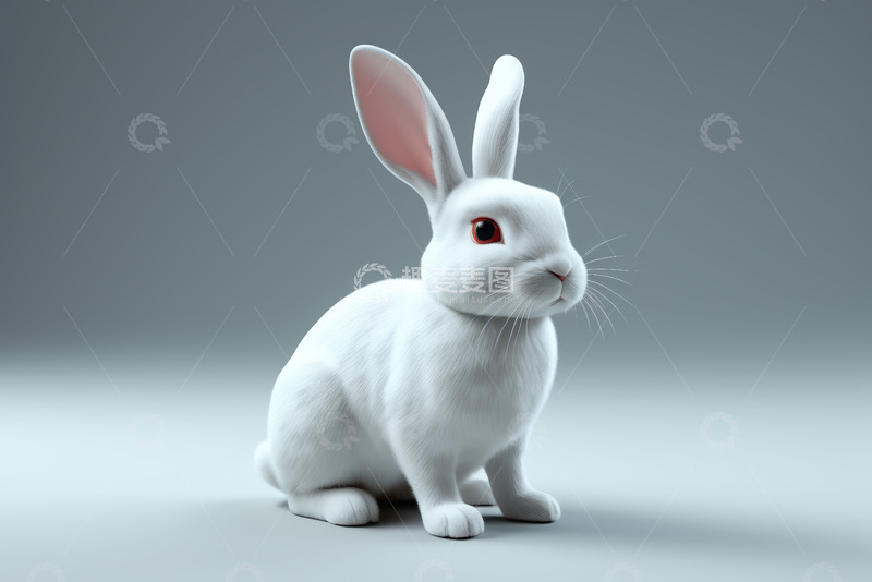 高清大图下载【趣麦麦图】白色兔子特写素材