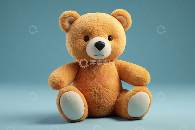 高清大图下载【趣麦麦图】棕色毛绒玩具熊特写