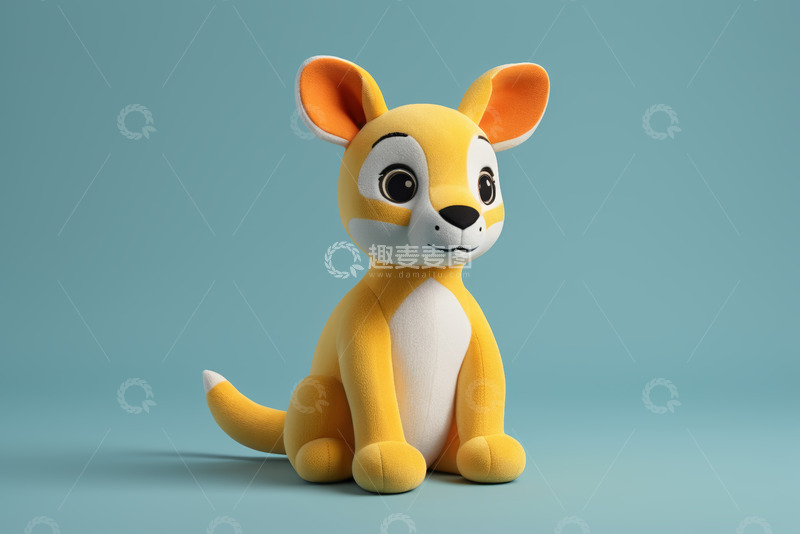 高清大图下载【趣麦麦图】黄色卡通小狗坐姿形象