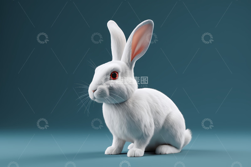 高清大图下载【趣麦麦图】白色兔子特写