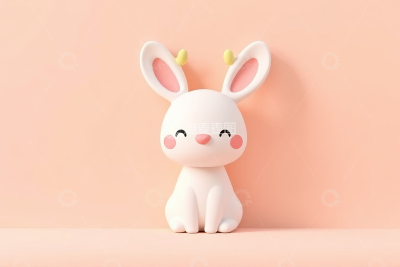 高清大图下载【趣麦麦图】可爱白色卡通兔子