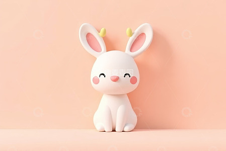 可爱白色卡通兔子