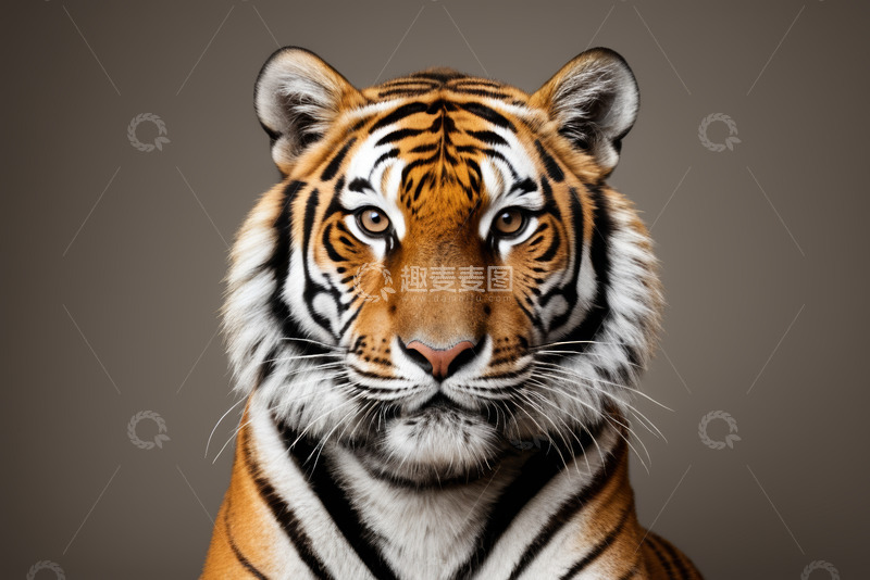 高清大图下载【趣麦麦图】老虎正面特写素材