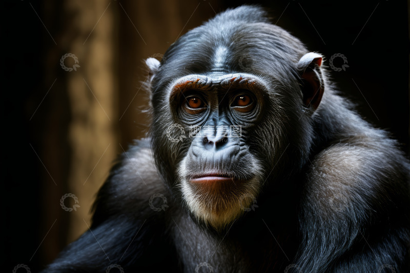高清大图下载【趣麦麦图】黑猩猩特写近景画面