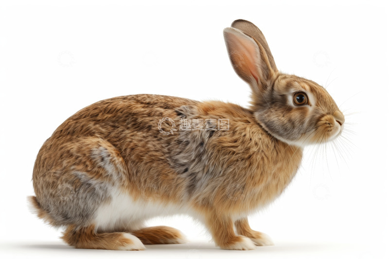 高清大图下载【趣麦麦图】站立姿态的棕色兔子