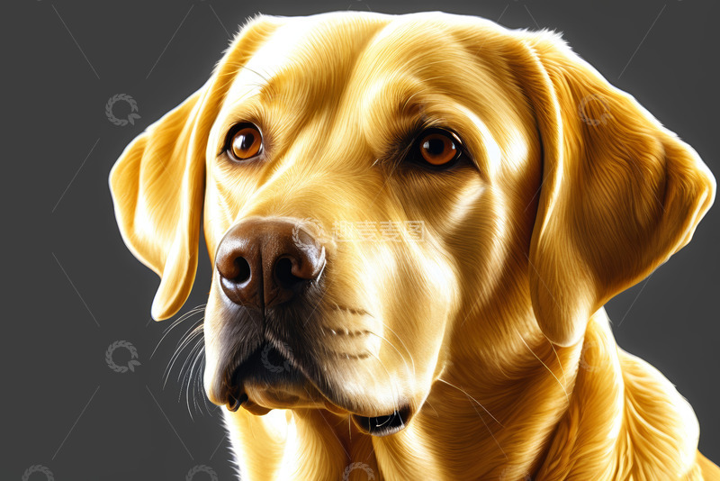 高清大图下载【趣麦麦图】金毛犬宠物肖像特写