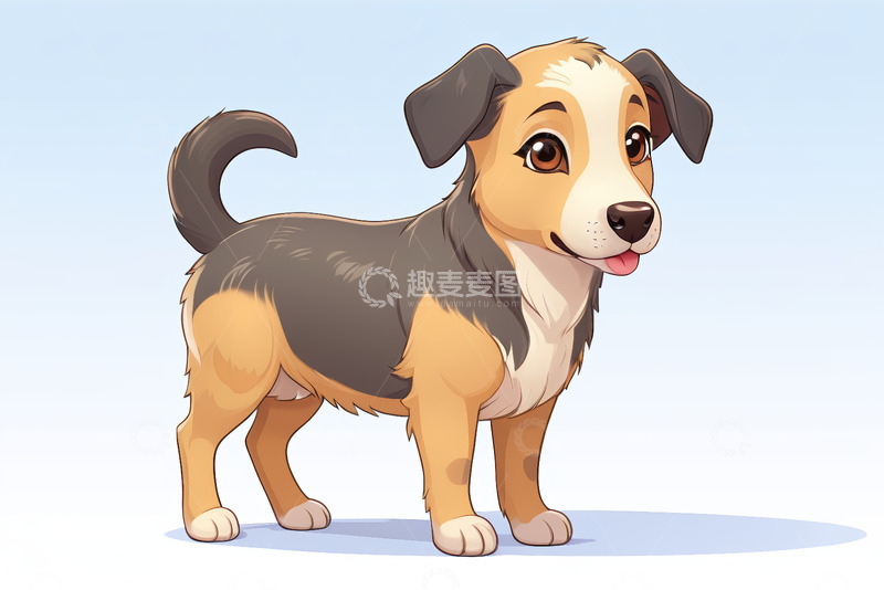 高清大图下载【趣麦麦图】可爱卡通小狗插画