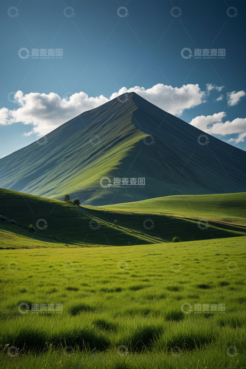 高清大图下载【趣麦麦图】绿色山丘与草原自然景观