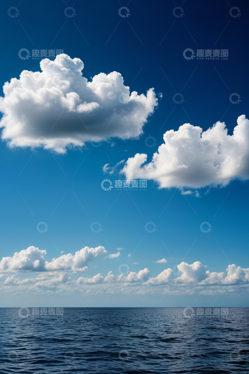 高清大图下载【趣麦麦图】蓝天海洋与白云景观