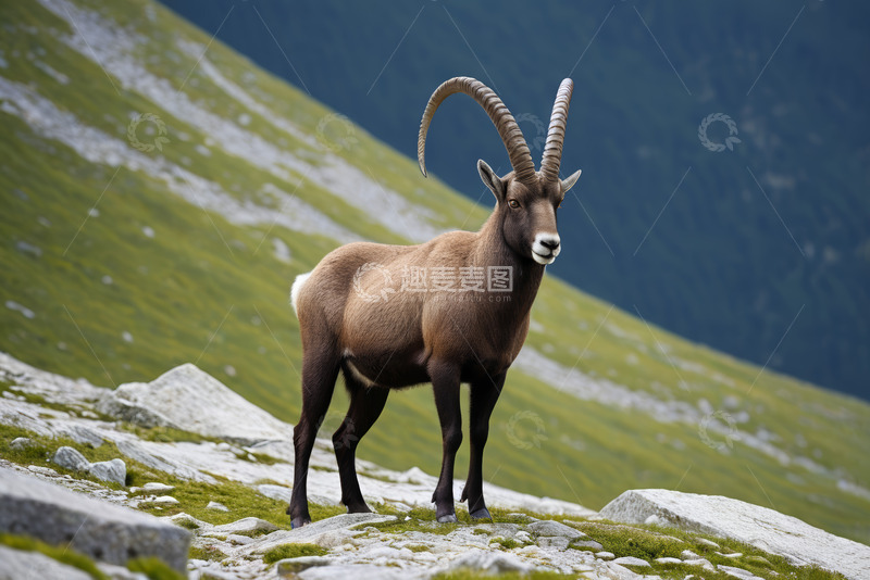 高清大图下载【趣麦麦图】高山上的野生山羊
